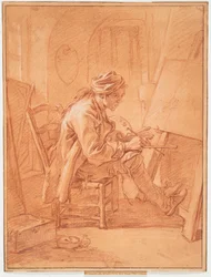 Der Künstler in seinem Atelier
